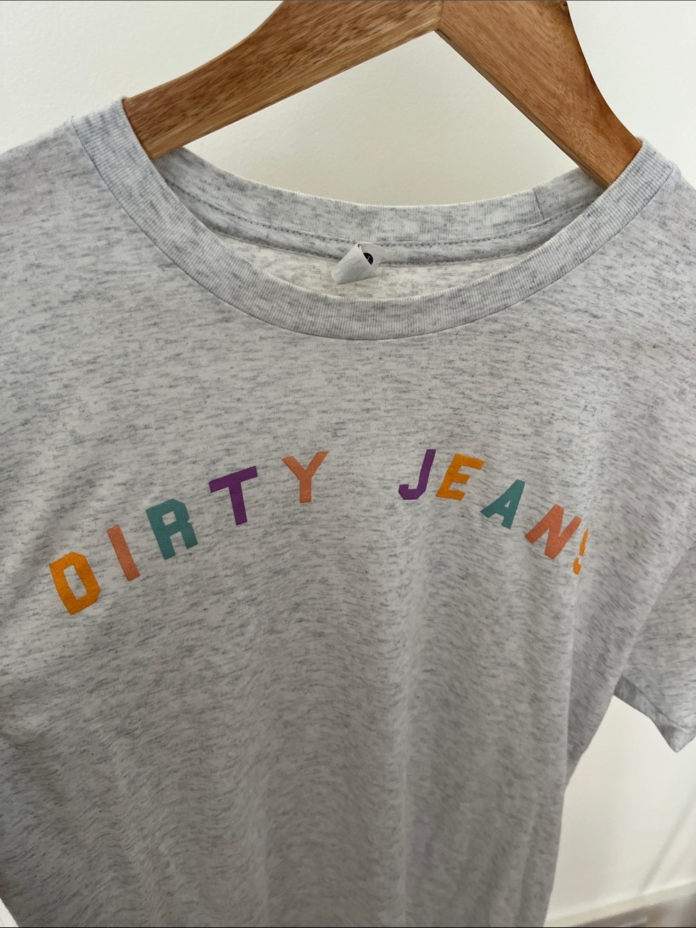 Gray 'DIRTY JEANS' Graphic Tee -- Claudia Oshrey The Toast Shirt - Picture 4 of 4